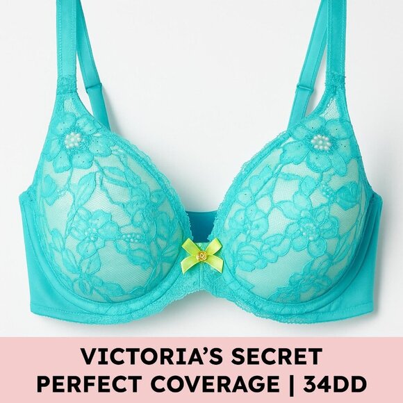 Victoria’s Secret Body by Victoria Lace Lined Perfect Coverage Bra 34DD - Picture 1 of 11